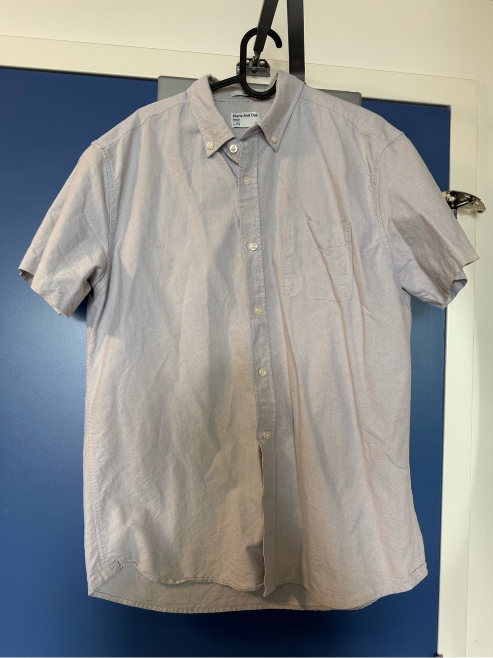Frank + Oak Men’s Organic Cotton Button-Down Shirt Grey